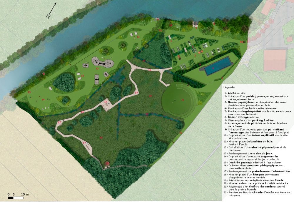 Plan de masse expliquant l'aménagement du terrain à Sarre-Union