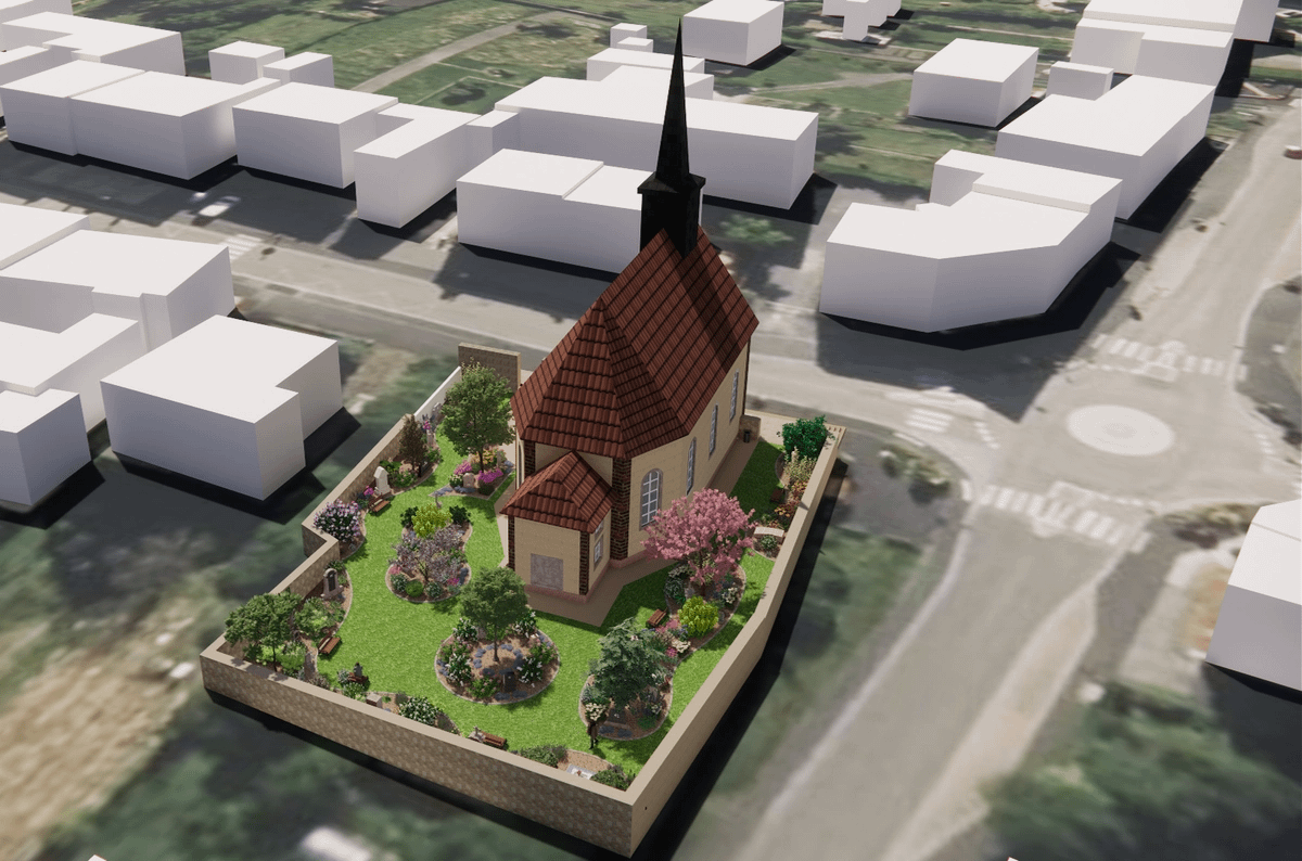 Vue générale du jardin Stengel à Oermingen