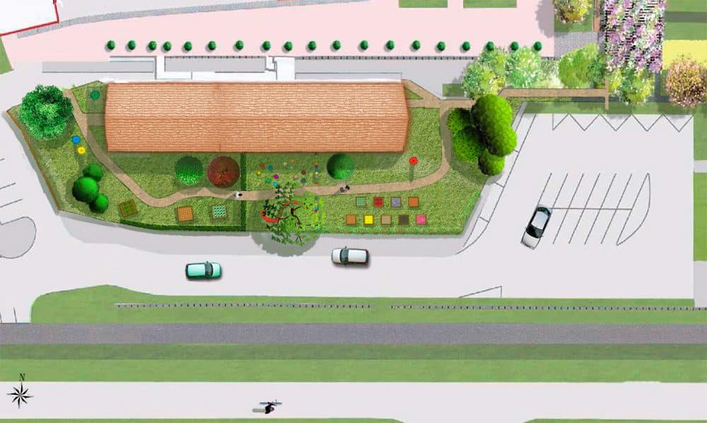 Proposition d'aménagement du jardin des saveurs à Sarreguemines, vue du haut