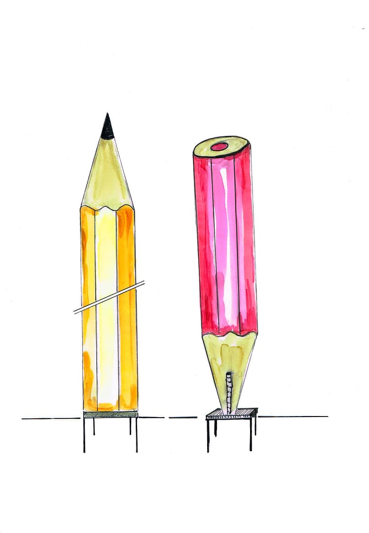 Dessin pour les crayons utilisés dans l'aménagement