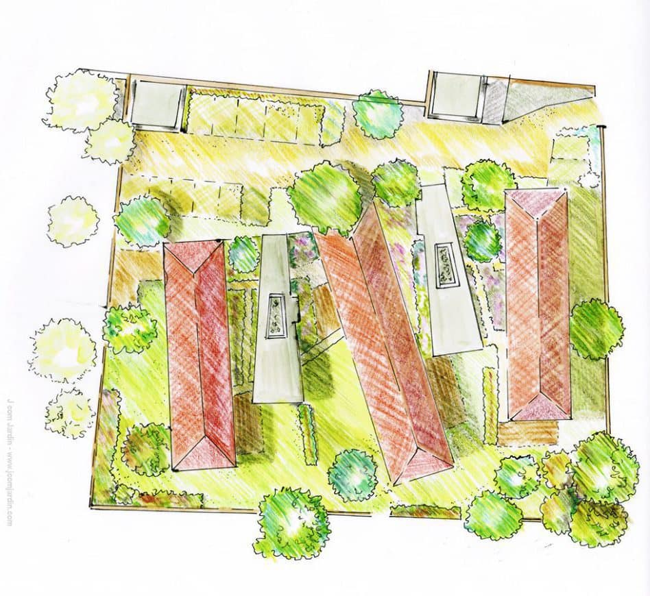 Exemple d'esquisse aux crayons de couleur - service proposé aux professionnels